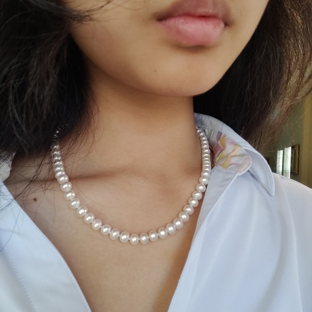 Cream Genuine Pearl Necklace
